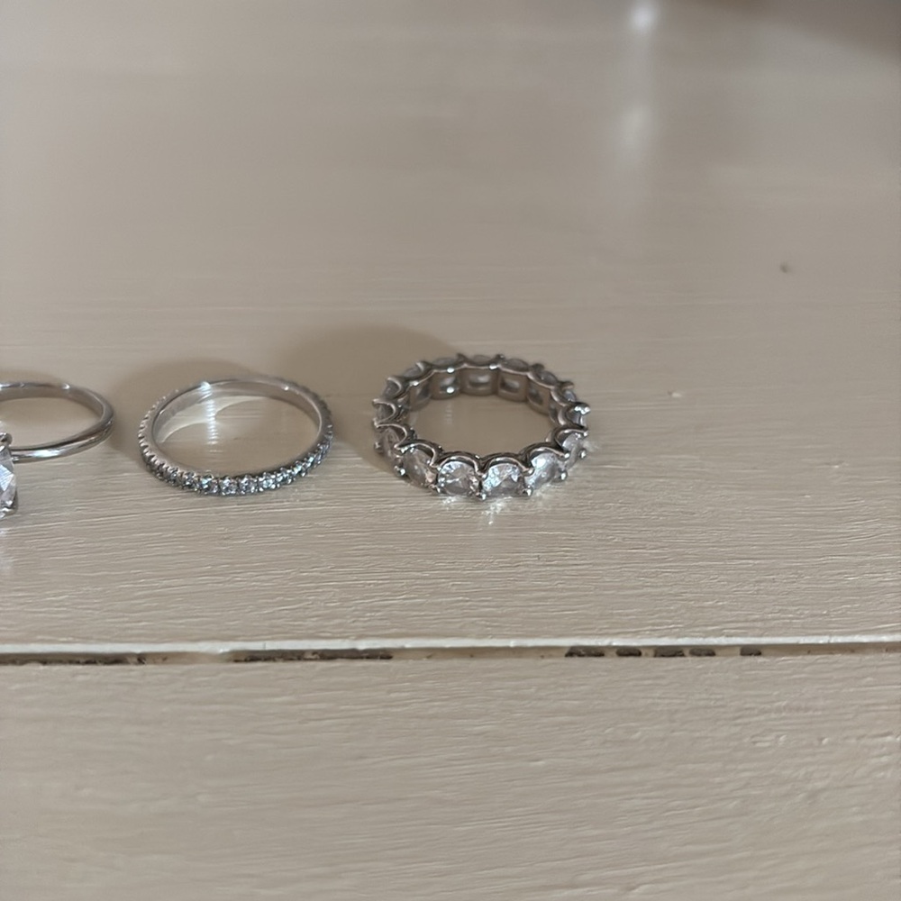 Wedding Set Elegant Silver Ring Set - image 3